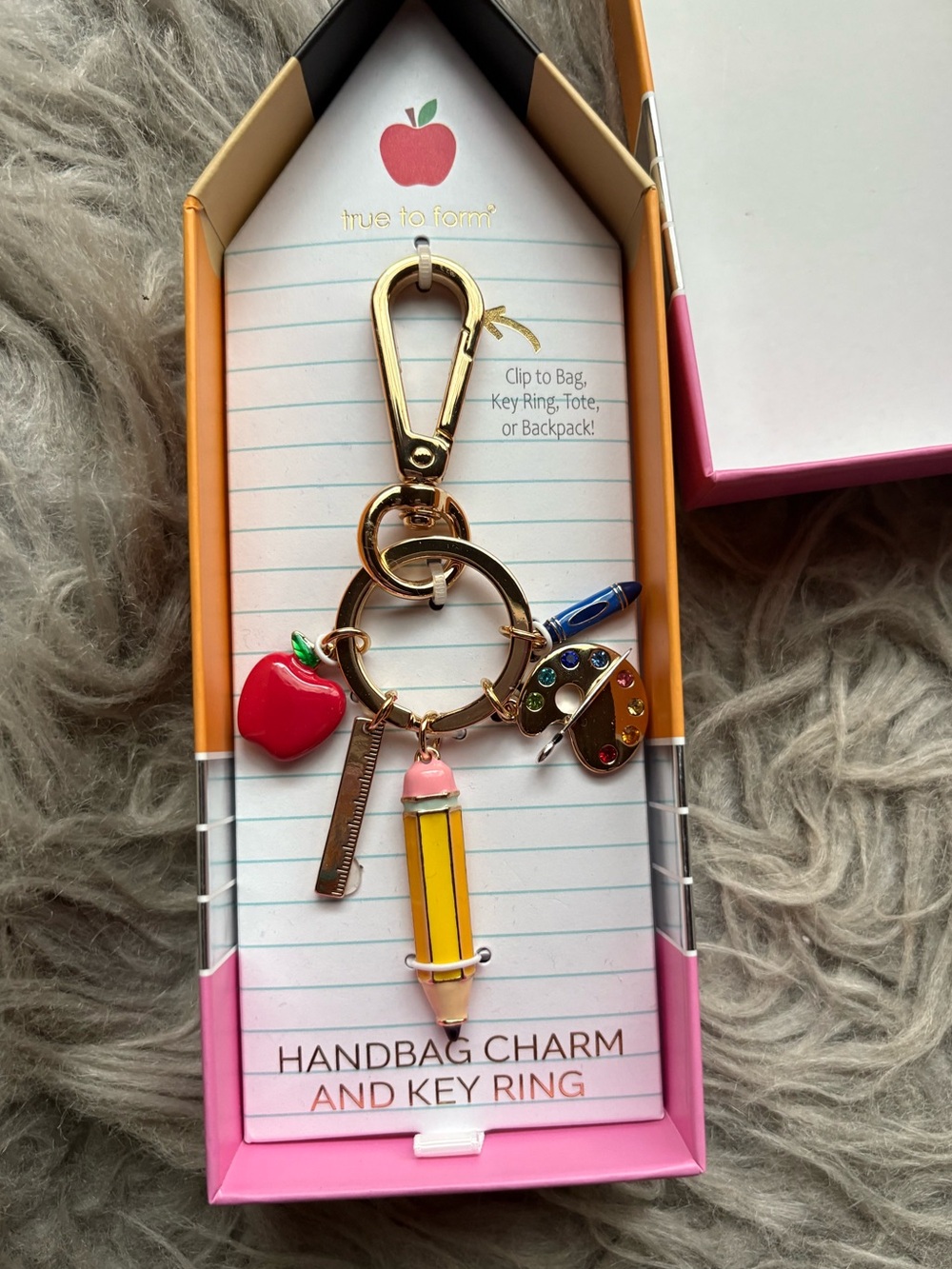 True to form teacher handbag charm and keyring NWT